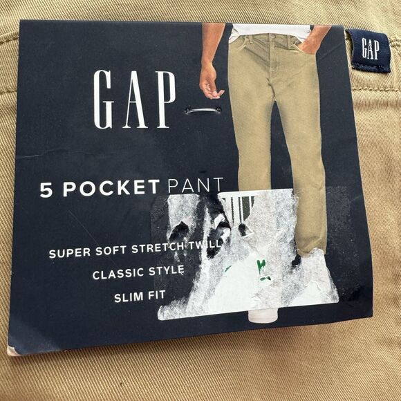 NEW $79 Retail Gap Men's Slim Fit 5 Pocket Khaki Pant Size 40 x 32 Soft Twill - Picture 3 of 14